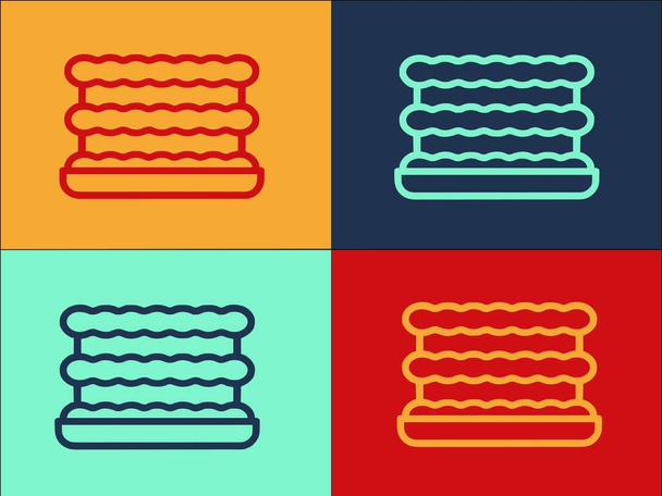 Italienische Lasagne Logo Template, Einfache flache Ikone der italienischen, Essen, Essen italienisch, Essen, Essen - Vektor, Bild