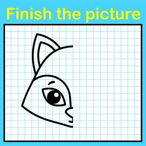Conecte o ponto e complete a imagem. Coloração simples para crianças. Jogo de desenho - Vetor, Imagem