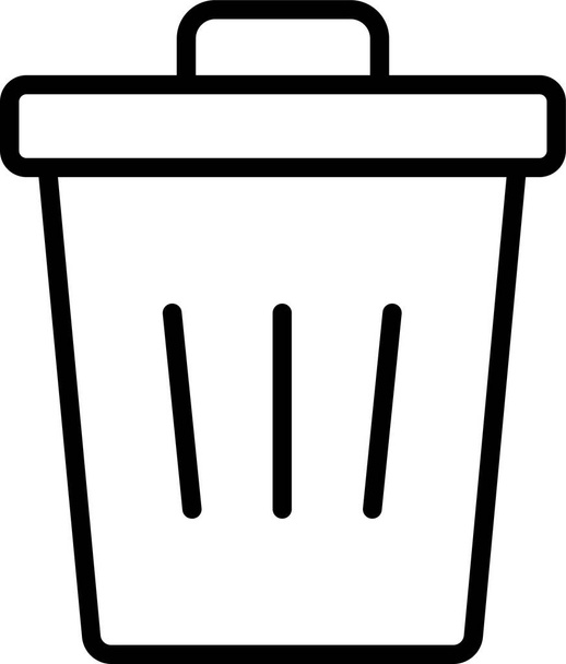 poubelle poubelle icône dans le style contour - Vecteur, image