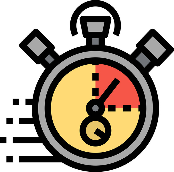 clock fast stopwatch icon in filled-outline style - Vektör, Görsel