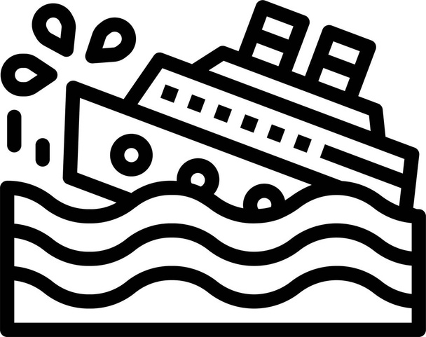 crashes danger fleet icon in outline style - Vector, Image