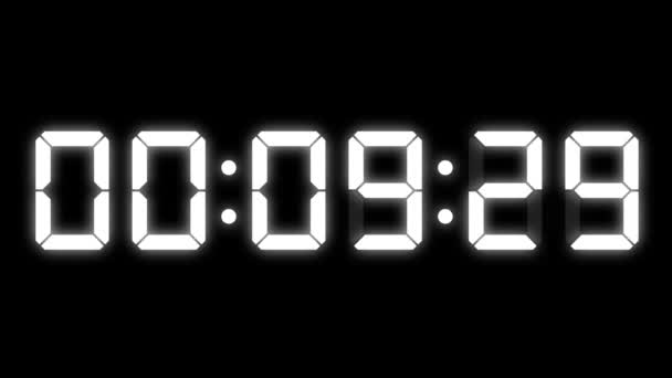 Digitale klok 10 seconden countdown timer animatie motion graphics - Video