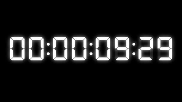 Digital clock 10 seconds countdown timer animation motion graphics - Footage, Video