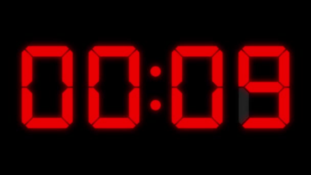 Digitaluhr 10 Sekunden Countdown Timer Animation Bewegungsgrafik - Filmmaterial, Video