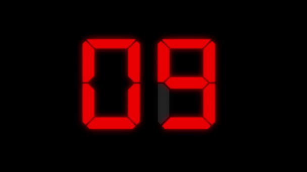 Digital clock 10 seconds countdown timer animation motion graphics - Footage, Video
