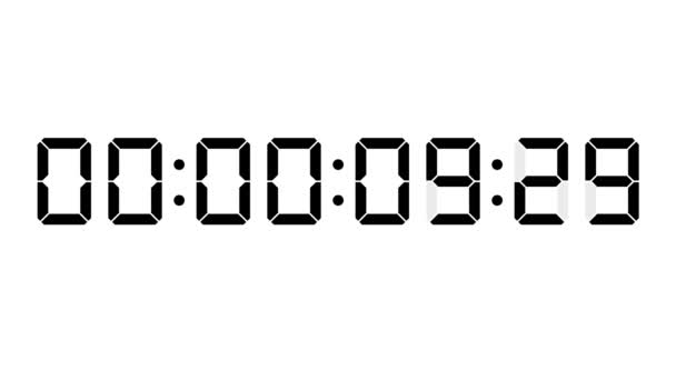 Цифровые часы 10 секунд обратный отсчет графика анимации движения таймера - Кадры, видео