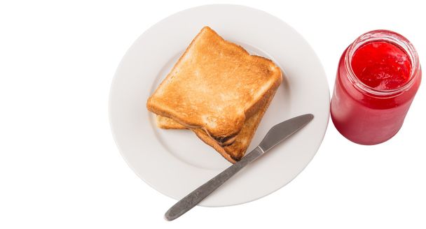 truskawkowy toast dżem i chleb - Zdjęcie, obraz