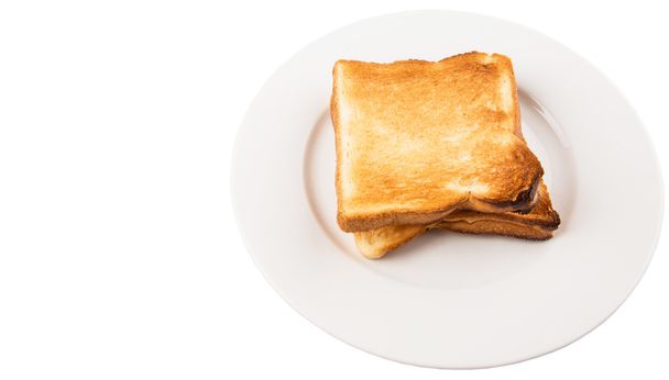 Pan tostado sobre fondo blanco
 - Foto, Imagen