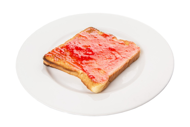Pan tostado con mermelada de fresa
 - Foto, imagen
