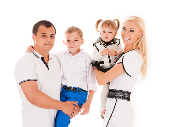 Caucasian family with children - 写真・画像