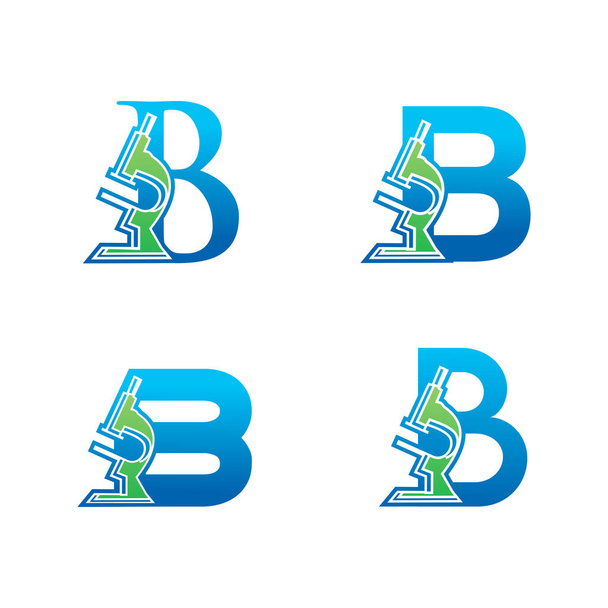 Orvosi laboratórium monogram logó B betű - Vektor, kép