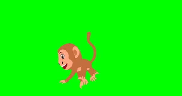 Danser joyeux singe dessin animé, animation en boucle 2d - Séquence, vidéo