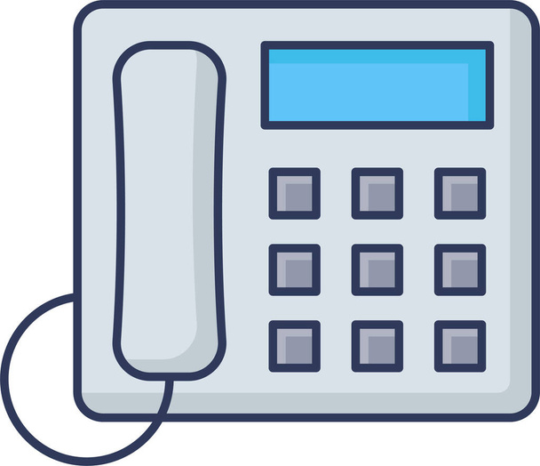 telephone phone call icon in filled-outline style - Vector, afbeelding