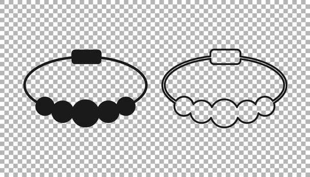 Icona gioielli Bracciale nero isolato su sfondo trasparente. Segno del braccialetto. Vettore - Vettoriali, immagini
