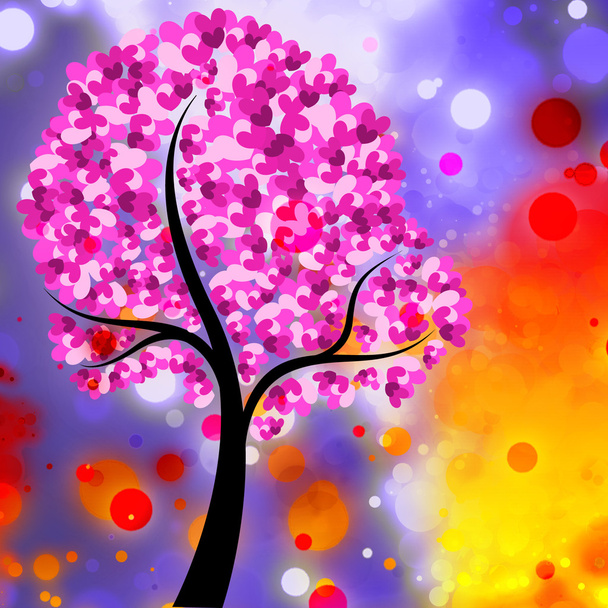 Colored Heart Tree - Photo, Image