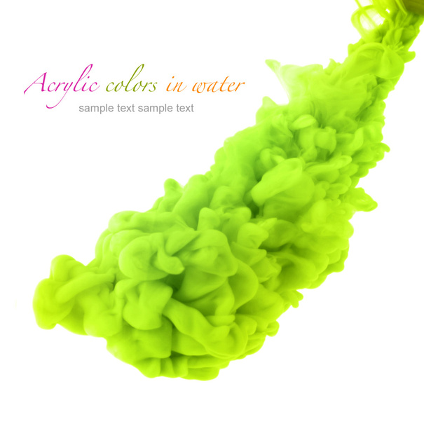 Acrylic green colors in water. Abstract background. - Valokuva, kuva