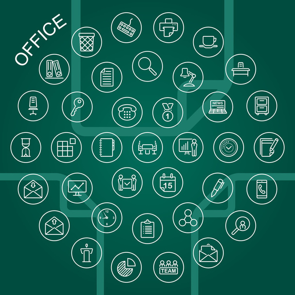 Vector Line Icons - Office - Vettoriali, immagini