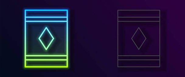 Leuchtende Neon-Linie Zauberteppich-Symbol isoliert auf schwarzem Hintergrund. Vektor - Vektor, Bild