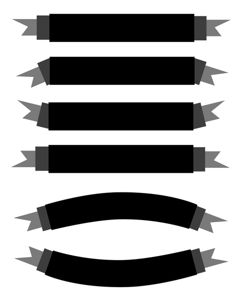 Um conjunto de belos banners vazios pretos
 - Vetor, Imagem
