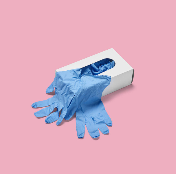 Latex-Handschuh schützt vor Coronavirus-Epidemie Medizin Gesundheitshygiene - Foto, Bild