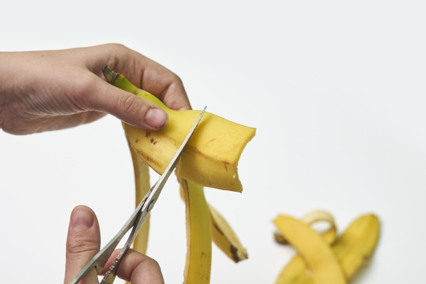 Fabrication d'engrais écorce de banane - Photo, image