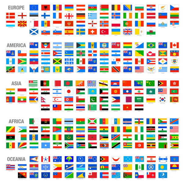 Ensemble de drapeaux de pays du monde vectoriel
 - Vecteur, image
