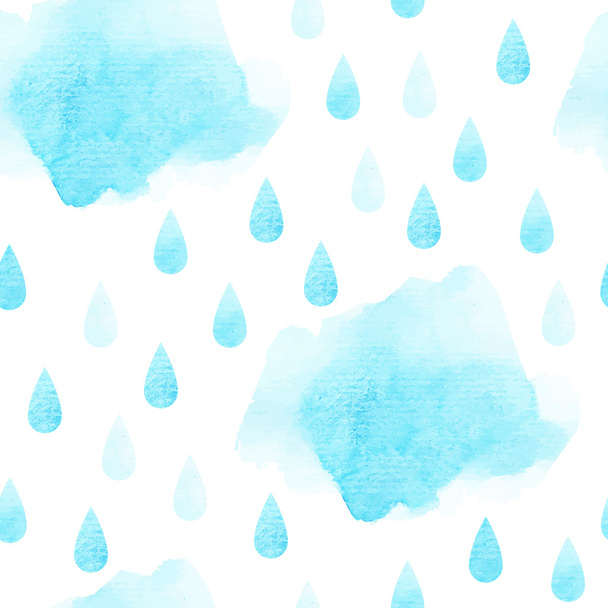 Blaue Wolken regnerisches Muster - Vektor, Bild