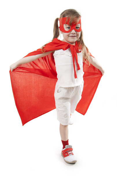 Superhero girl in a red - Foto, Bild