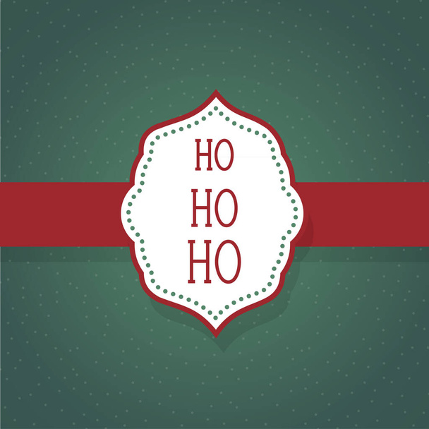 Ho ho ho. Fond de Noël inspiration. Couleurs traditionnelles. Illustration vectorielle, design plat - Vecteur, image