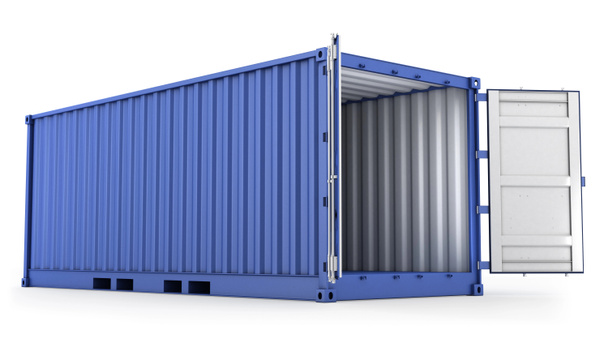 Відкритий синій вантажний контейнер
 - Фото, зображення