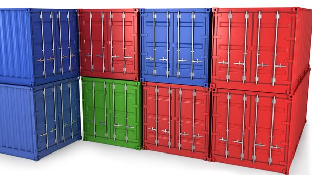 Molti container merci
 - Foto, immagini