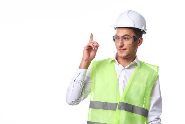 engineer in working uniform protective clothing documents construction - Fotó, kép