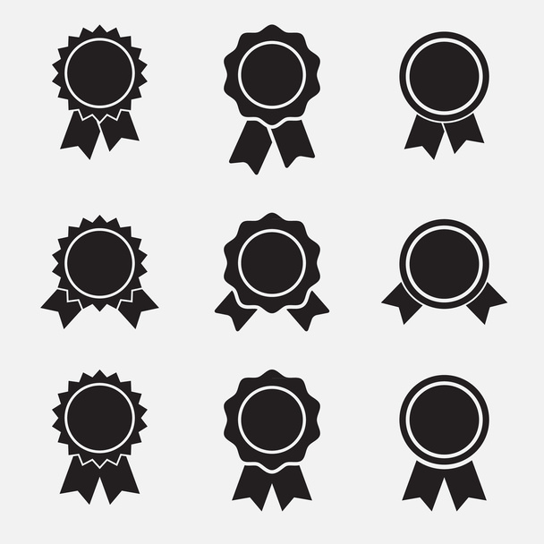 Badge with ribbons icon, vector set, simple flat design - Vektor, kép