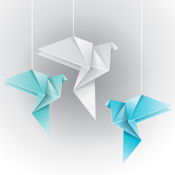 Origami doves - Vector, Image