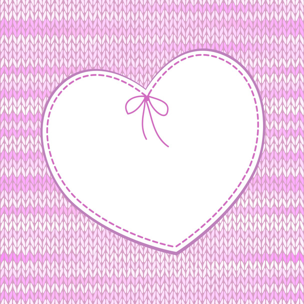 Heart Shape Design with Knitted Pattern - Vector, Image