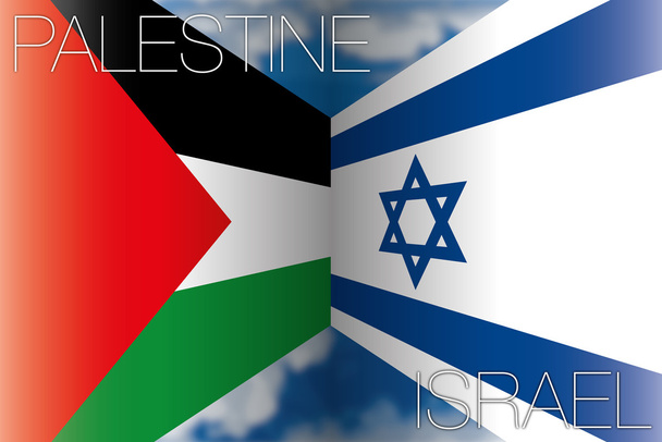 Filistin vs İsrail bayrakları - Vektör, Görsel