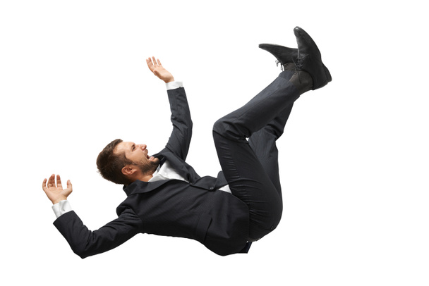 падающий и кричащий бизнесмен
 - Фото, изображение