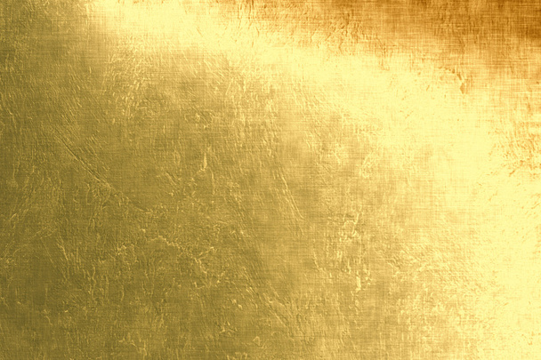 Fondo metálico dorado, textura de lino, fondo festivo brillante - Foto, imagen