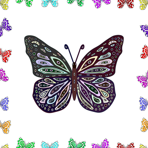 Astratto farfalla carina sui colori grigio, marrone e bianco. In stile semplice. Contesto. - Foto, immagini