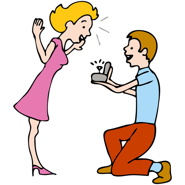 Man Proposes to Woman - Vector, Image