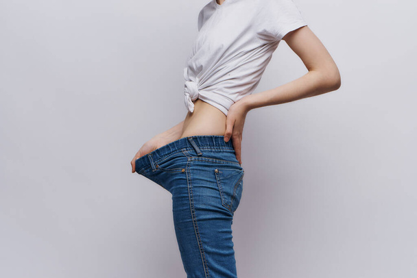 woman measure waist slim figure diet lifestyle - Foto, Imagem