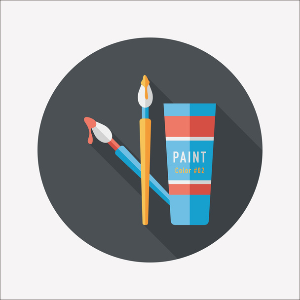 brush and color tube flat icon with long shadow,eps10 - Vector, Image
