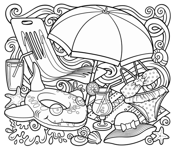 Toys On The Beach Coloring For Kids Stock Illustration - Download Image Now  - Coloring Book Page - Illlustration Technique, Coloring Book - Art Supply,  Summer - iStock