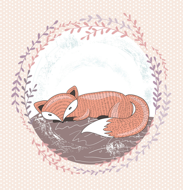 Cute little fox illustration for children - Vector, Image