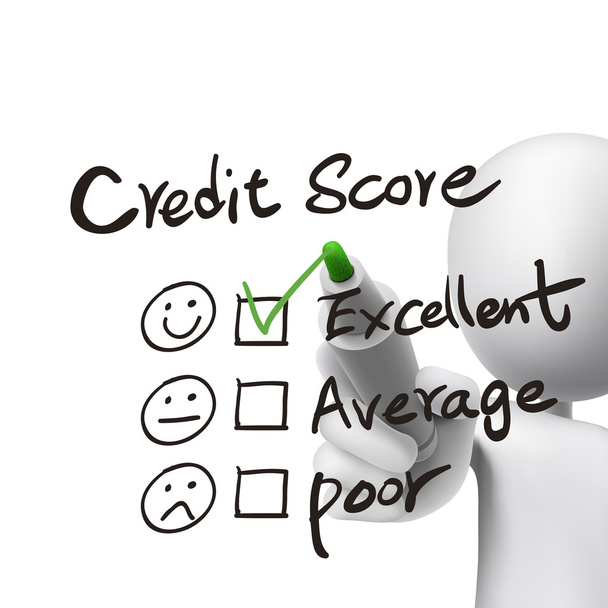 credit score words written by 3d man  - Vector, Imagen