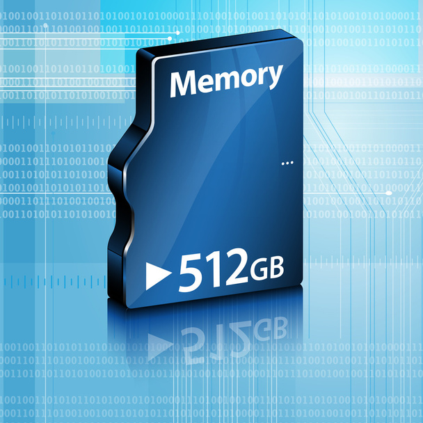 Анотація комп'ютерної пам'яті на абстрактному фоні комп'ютера
 - Вектор, зображення