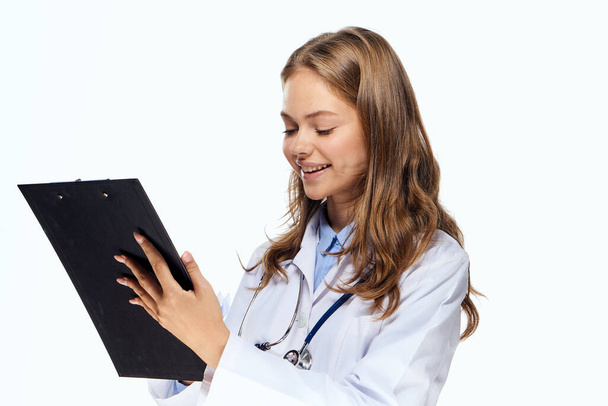 female doctor medicine hospital treatment stethoscope professional - Foto, immagini