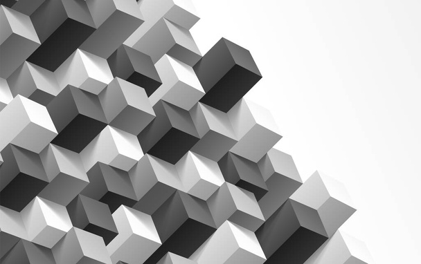 Textura abstracta de cubos 3d, fondo rectangular de formas geométricas, ilustración vectorial 10eps - Vector, imagen