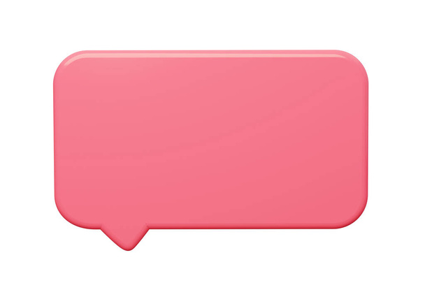 Burbuja de habla rosa vacía. renderizado 3d. - Foto, imagen