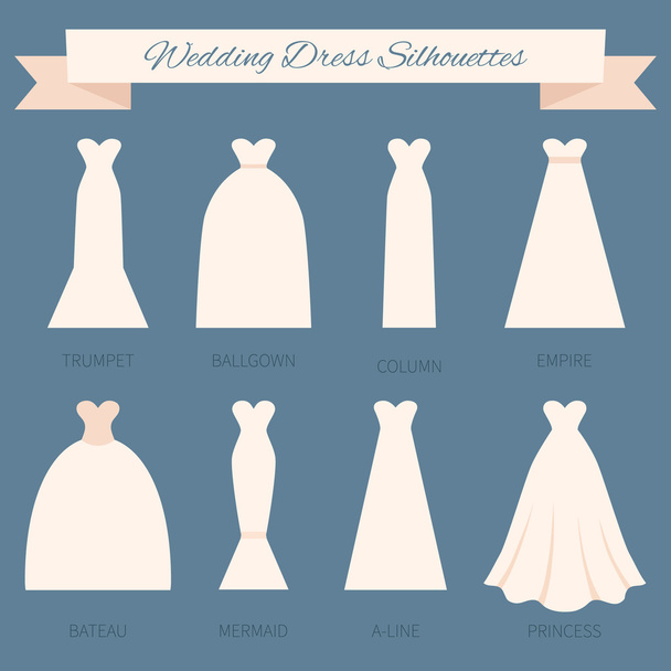 Wedding Dress Style - Vettoriali, immagini